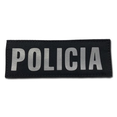 ROTULO RETRO REFLECTANTE CON VELCRO 14X5 CMS. POLICIA