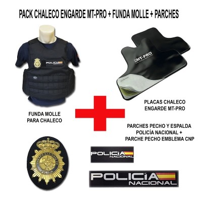 PACK CHALECO ENGARDE MT PRO + FUNDA MOLLE Y PARCHES CNP