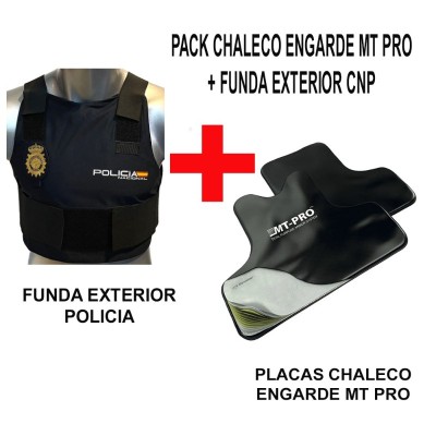 1 PACK / LOTE CHALECO ENGARDE MT PRO + FUNDA EXTERIOR DE POLICIA NACIONAL