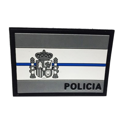 PARCHE BANDERA DE ESPAÑA 7X5 CMS (GRIS Y BLANCO) POLICIA