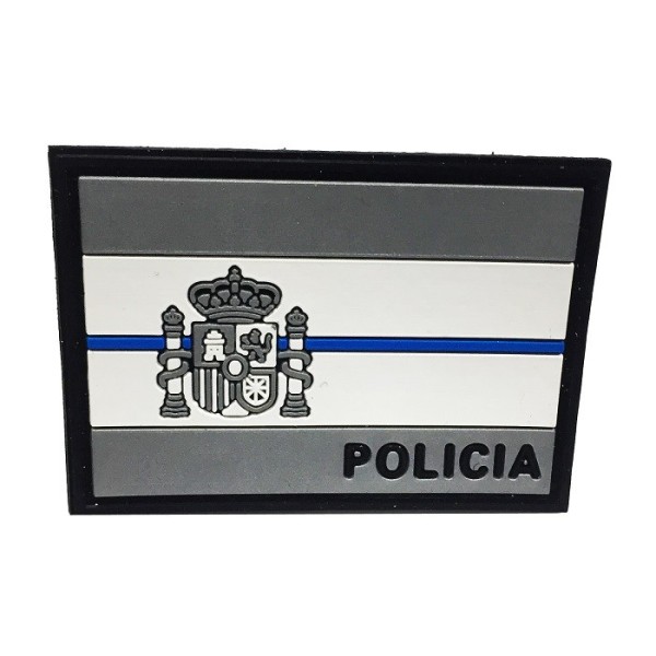 PARCHE BANDERA DE ESPAÑA 7X5 CMS (GRIS Y BLANCO) POLICIA