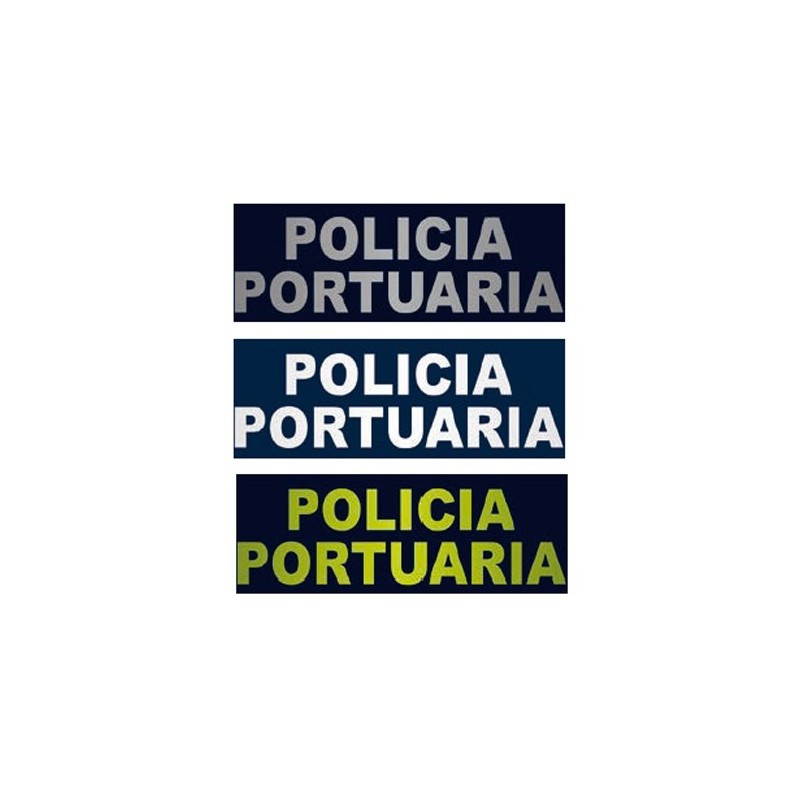 CARTEL AMARILLO FLUOR POLICIA PORTUARIA (11X3,2CM)